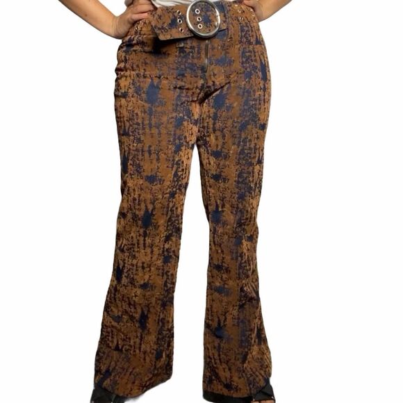 Vintage Maxi Stretch Denim Mid Rise Buckle Jeans - Picture 1 of 5